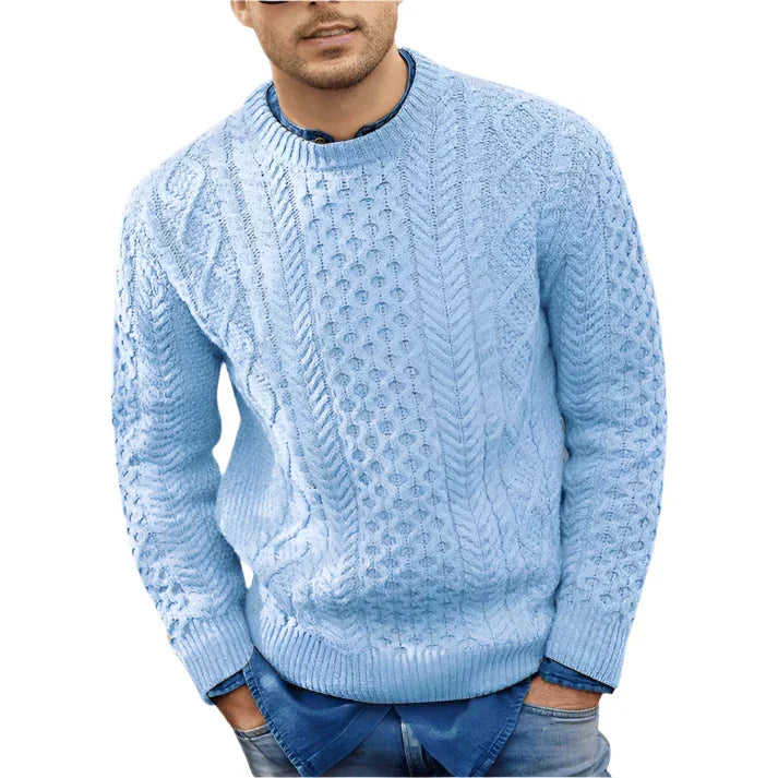 Bjørn Pull Homme – Pull Torsadé en Maille Épaisse avec Style Classique Hivernal
