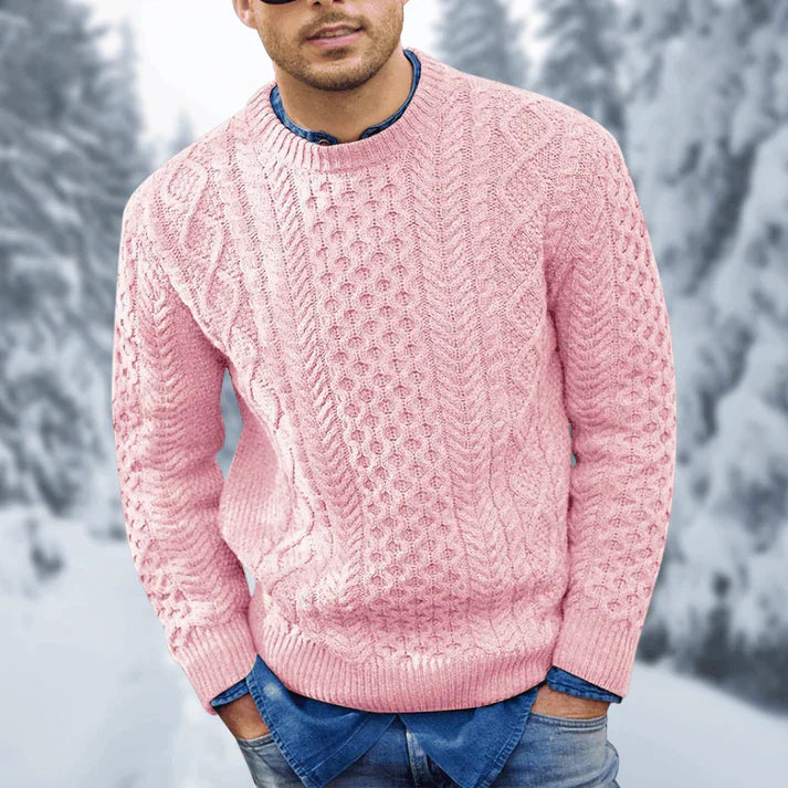 Bjørn Pull Homme – Pull Torsadé en Maille Épaisse avec Style Classique Hivernal