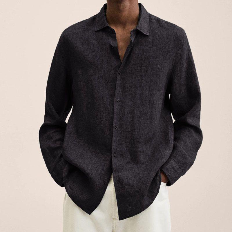 Grayson Chemise Homme – Chemise en Lin Respirant à Manches Longues au Style Intemporel