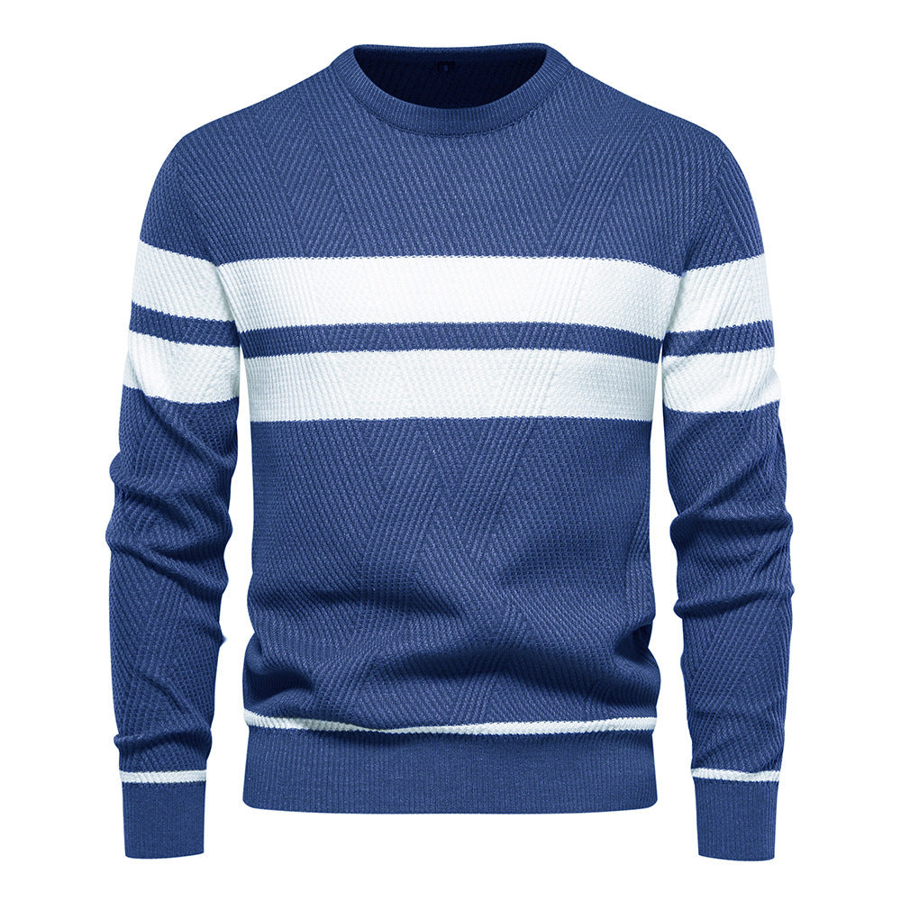 Amaury Pull Homme – Pull Rayé Décontracté à Coupe Regular et Style Intemporel