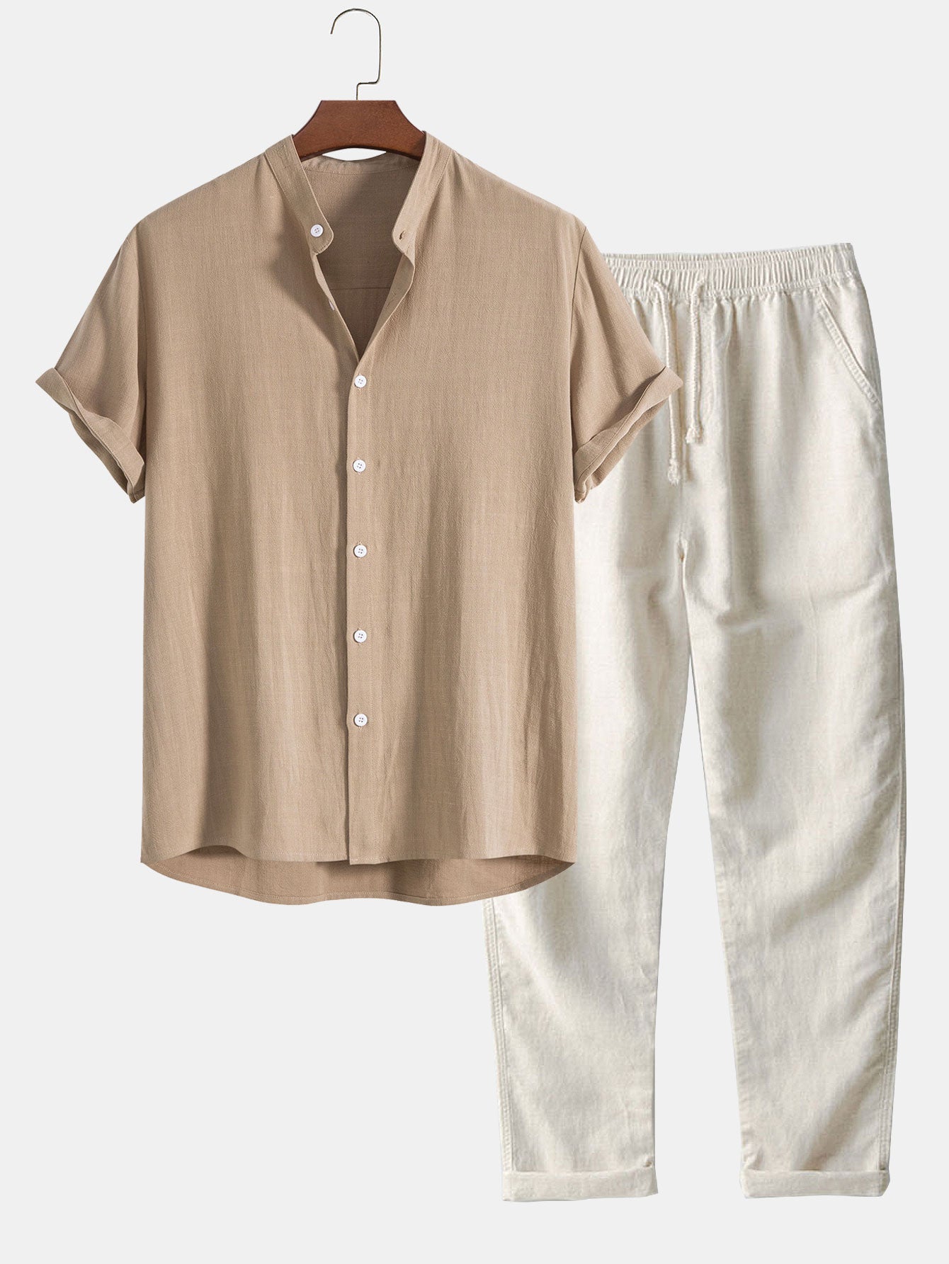 Holden Ensemble Homme en Lin – Chemise à Manches Courtes et Pantalon Léger au Style Estival