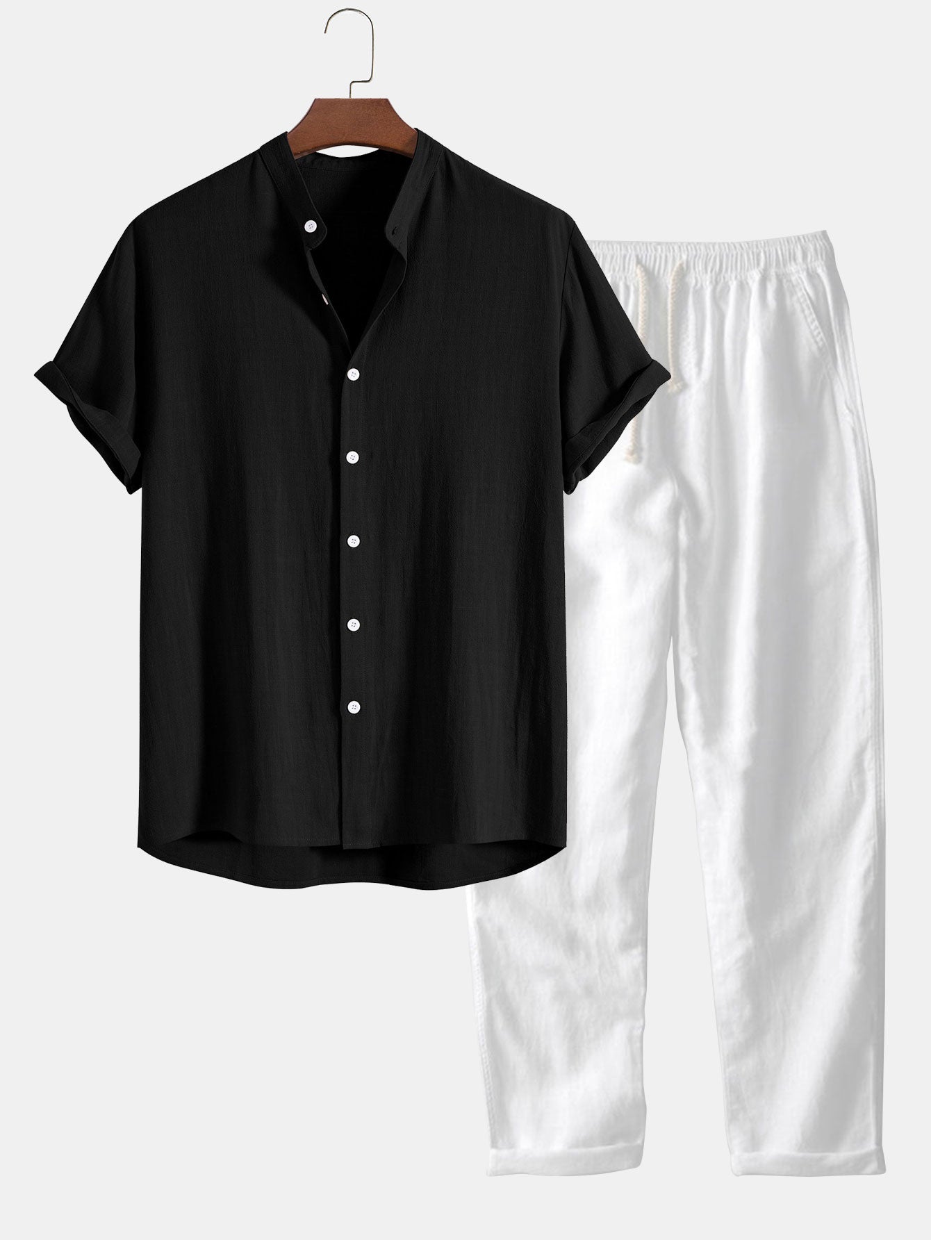 Holden Ensemble Homme en Lin – Chemise à Manches Courtes et Pantalon Léger au Style Estival