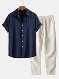 Completo Uomo Holden in Lino – Camicia a Maniche Corte e Pantaloni Leggeri dallo Stile Estivo