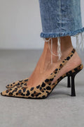Kendall Escarpins Femme – Talons Aiguilles à Imprimé Léopard avec Bride Arrière Élégante