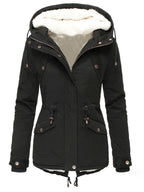 Élodie Veste d’Hiver Femme – Manteau Chaud Imperméable à Capuche & Doublure Douce