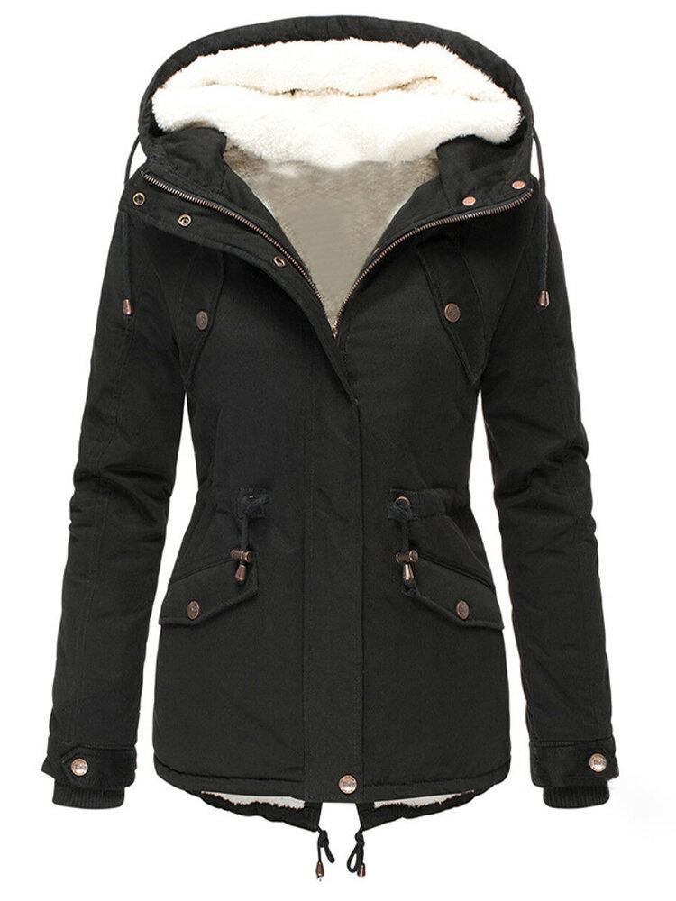 Élodie Veste d’Hiver Femme – Manteau Chaud Imperméable à Capuche & Doublure Douce