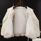 Clarisse Women's Faux Fur Vest – Elegant Sleeveless Vest with Oversized Collar & Adjustable Fit