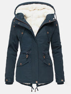 Élodie Veste d’Hiver Femme – Manteau Chaud Imperméable à Capuche & Doublure Douce
