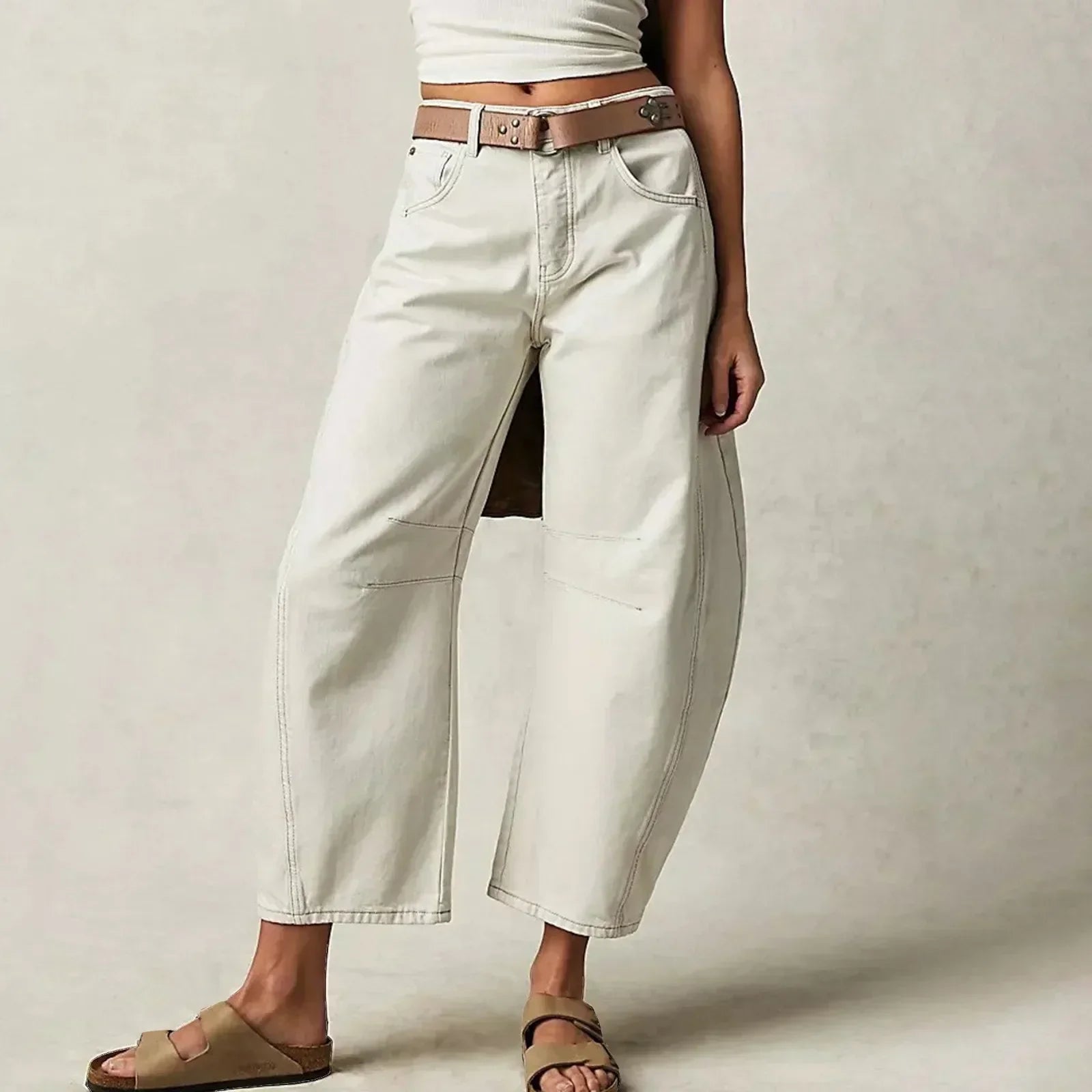 Floriane Pantalon Femme – Pantalon Wide Leg Décontracté avec Coupe Ample et Confort Optimal