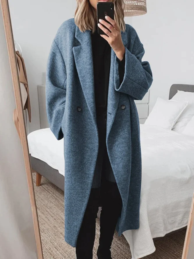 Margot Manteau Femme – Manteau Long Oversize en Laine Mélangée au Style Élégant