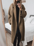 Abrigo Margot para mujer – Abrigo largo oversize de mezcla de lana con estilo elegante