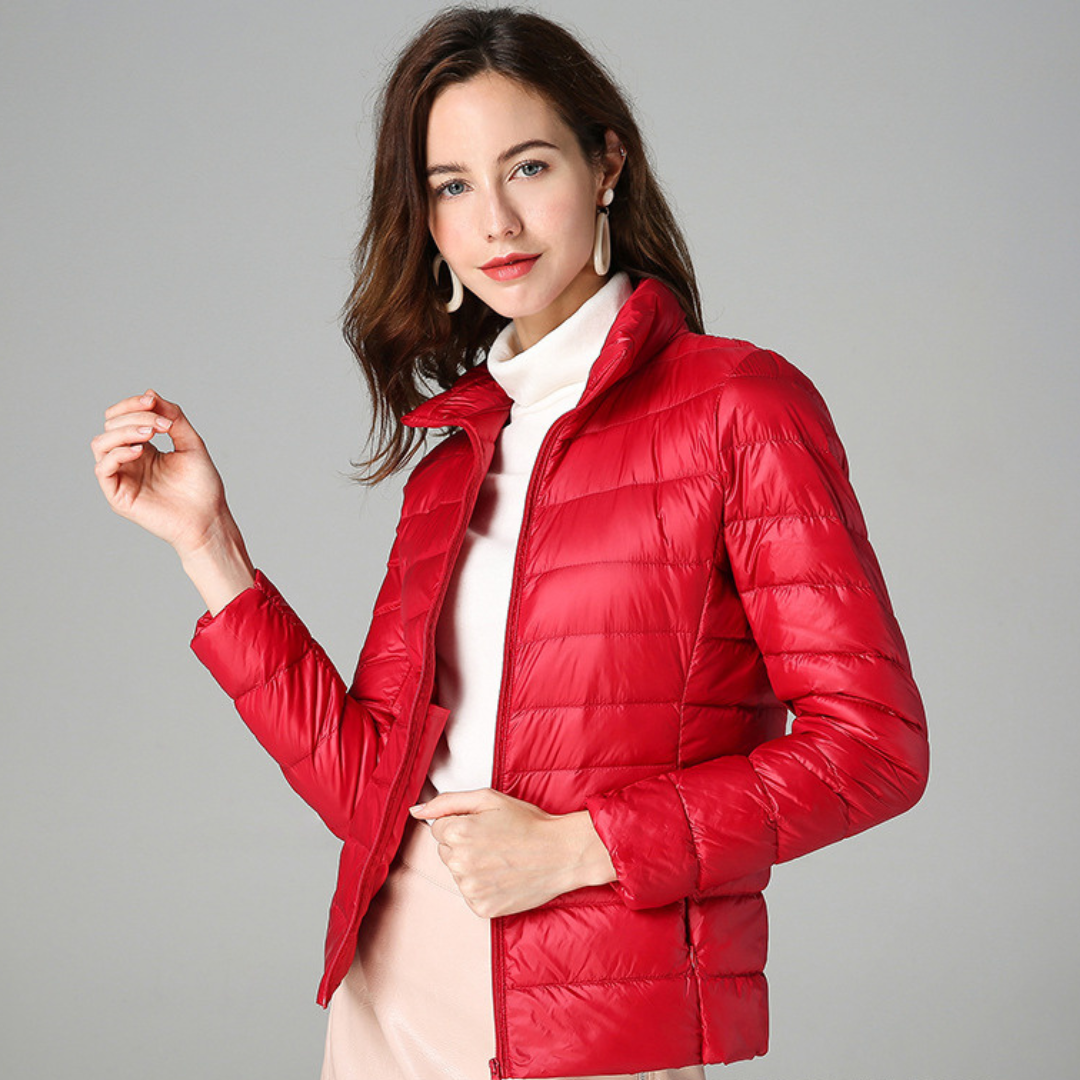 Charlotte Veste Femme – Doudoune Légère Matelassée avec Col Montant et Fermeture Zippée