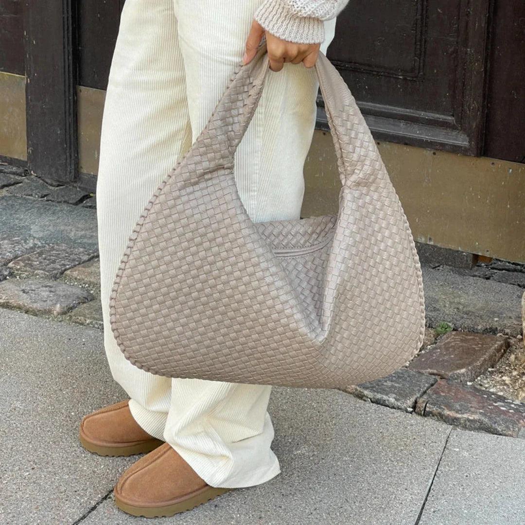Ariane Sac à Main Tressé Femme – Grand Cabas en Cuir Vegan