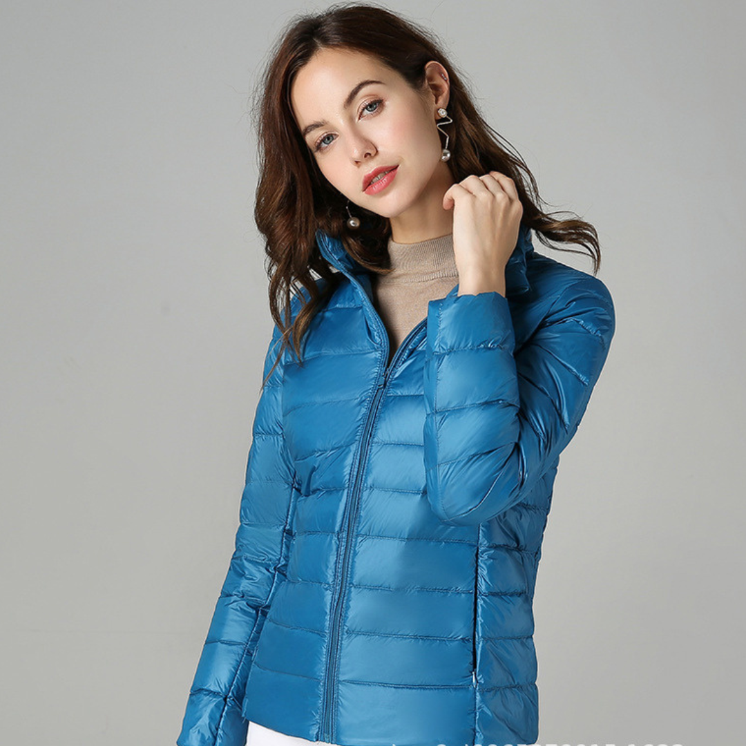 Charlotte Veste Femme – Doudoune Légère Matelassée avec Col Montant et Fermeture Zippée