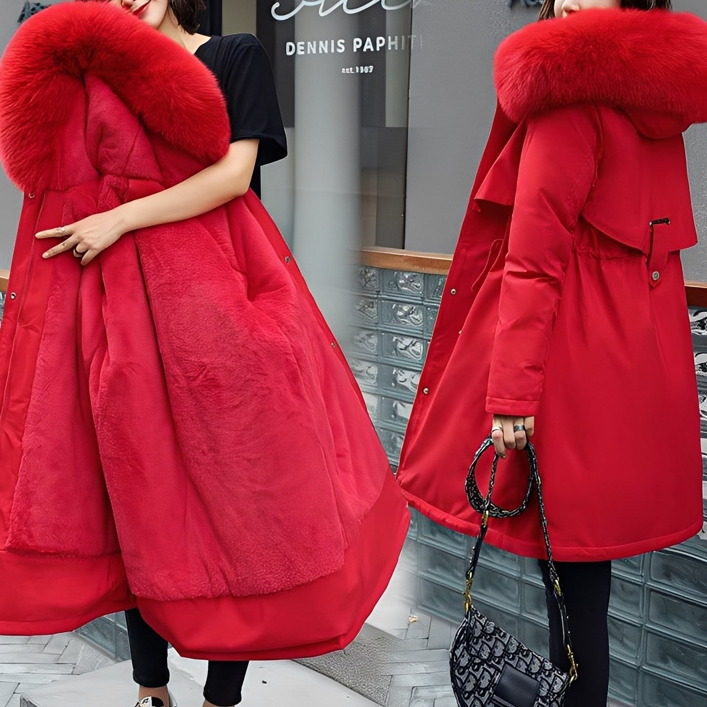 Zoé Manteau Femme Hiver – Doudoune Longue Chaude à Capuche & Taille Ajustable