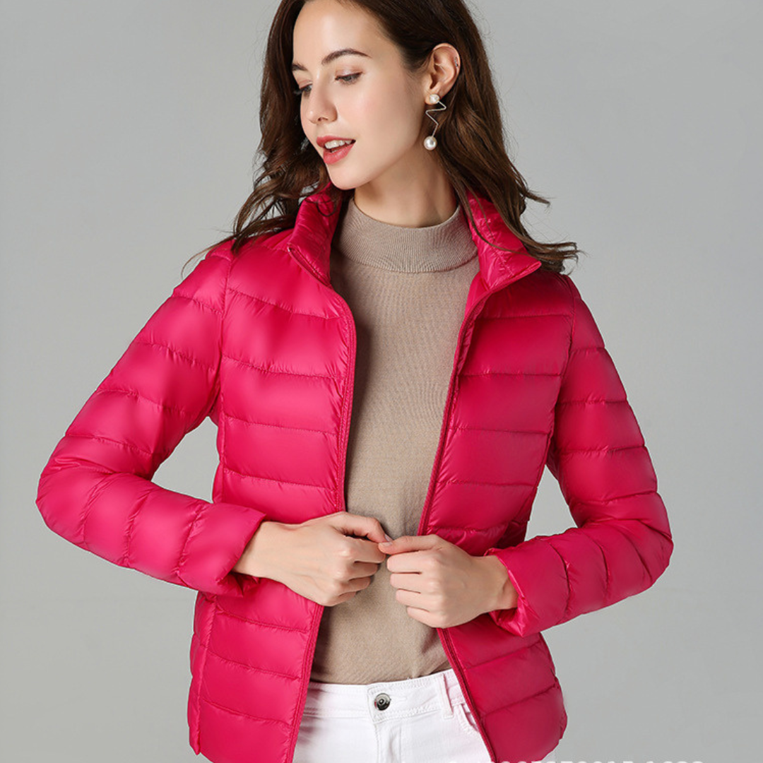 Charlotte Veste Femme – Doudoune Légère Matelassée avec Col Montant et Fermeture Zippée