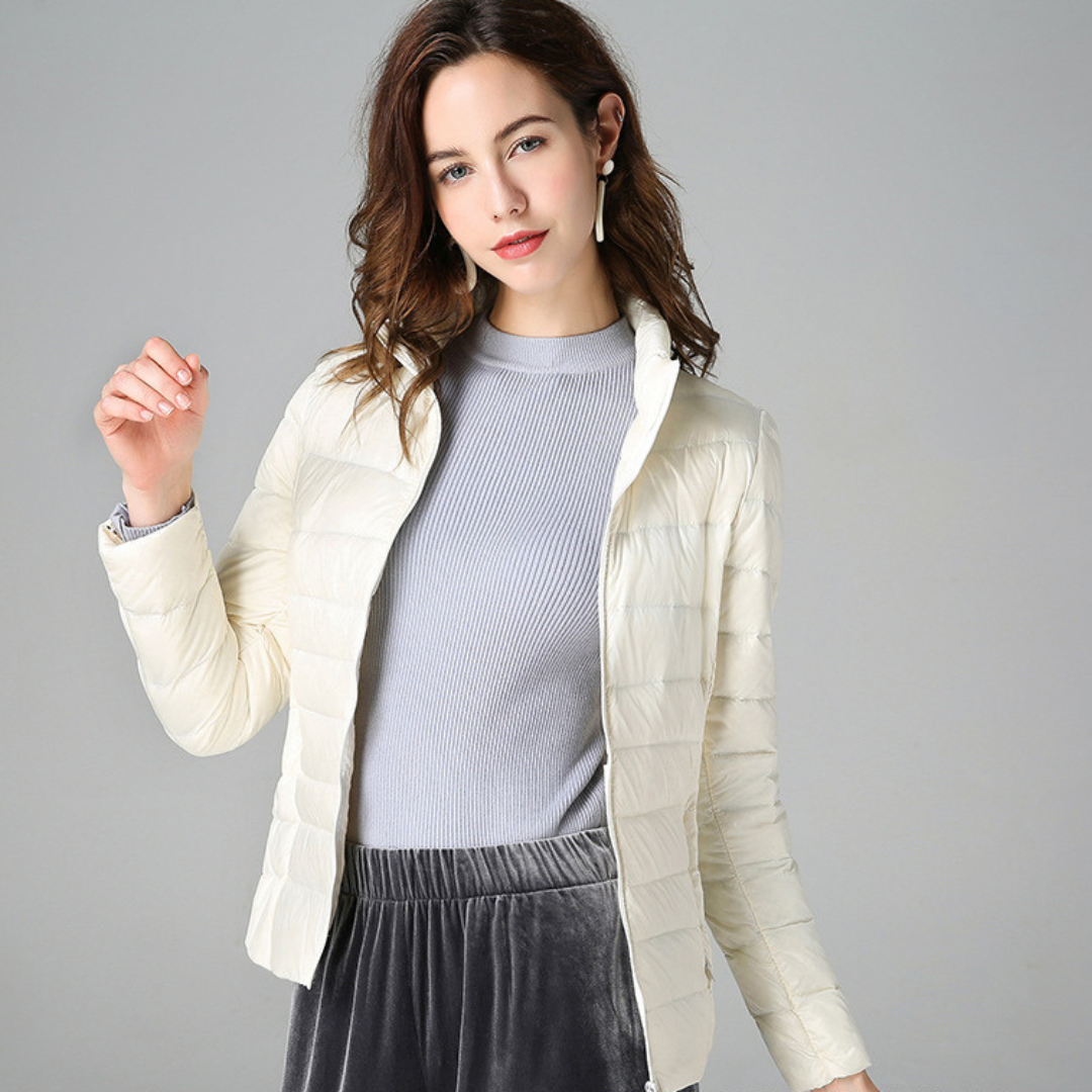 Charlotte Veste Femme – Doudoune Légère Matelassée avec Col Montant et Fermeture Zippée