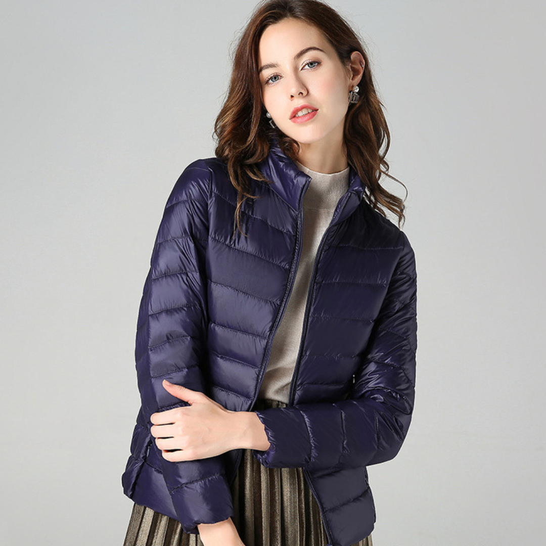 Charlotte Veste Femme – Doudoune Légère Matelassée avec Col Montant et Fermeture Zippée