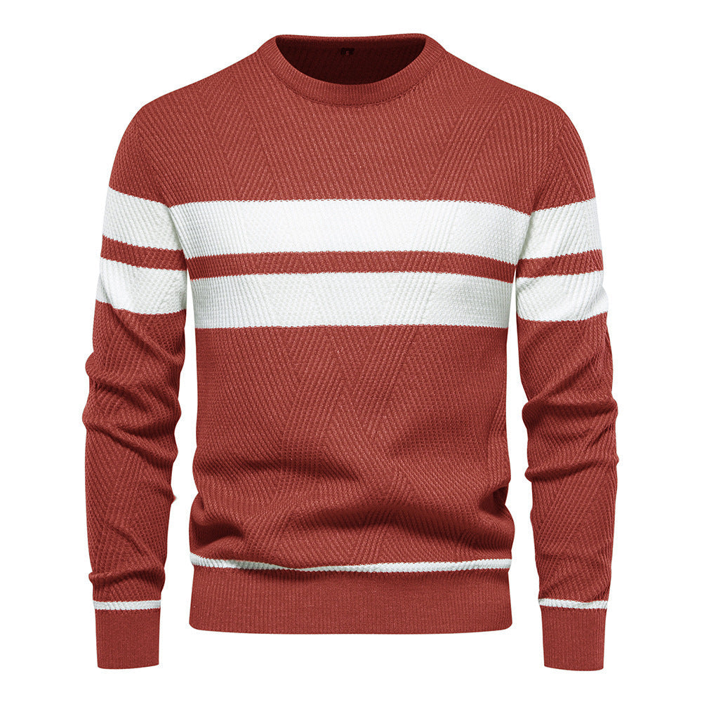Amaury Pull Homme – Pull Rayé Décontracté à Coupe Regular et Style Intemporel