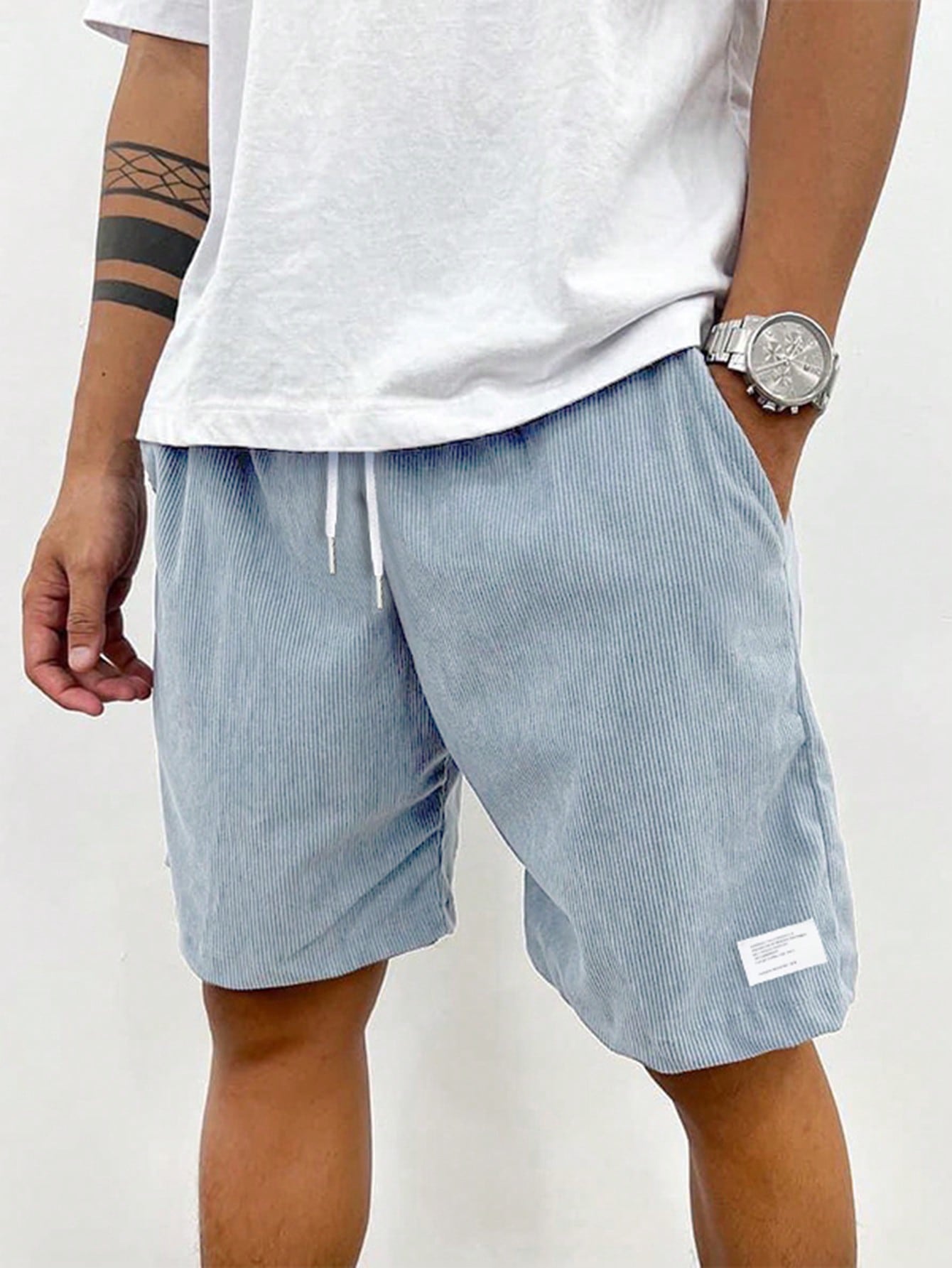 Hudson Short Homme en Velours Côtelé – Bermuda Décontracté avec Taille Élastique et Style Casual