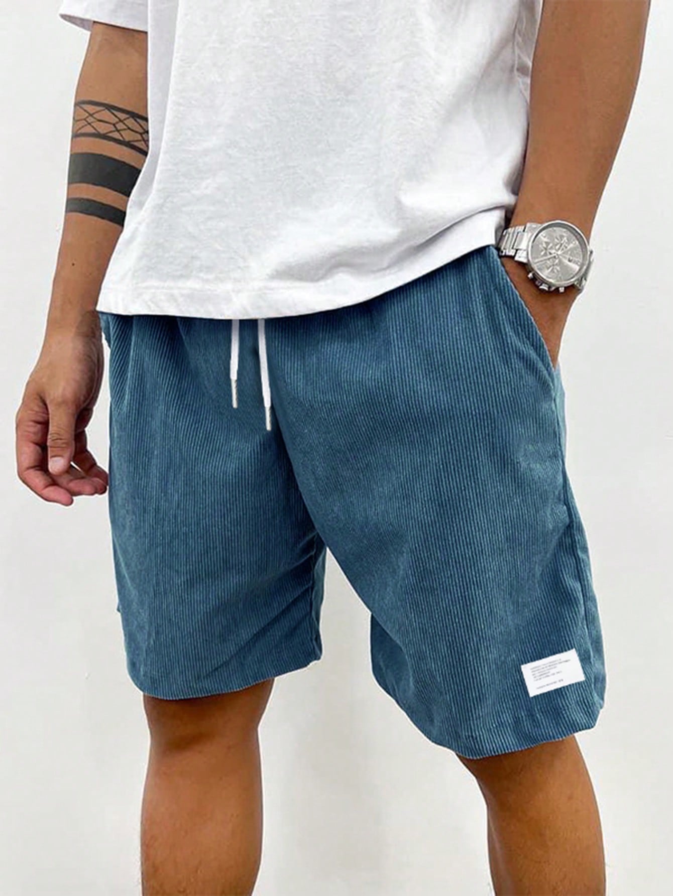 Hudson Short Homme en Velours Côtelé – Bermuda Décontracté avec Taille Élastique et Style Casual