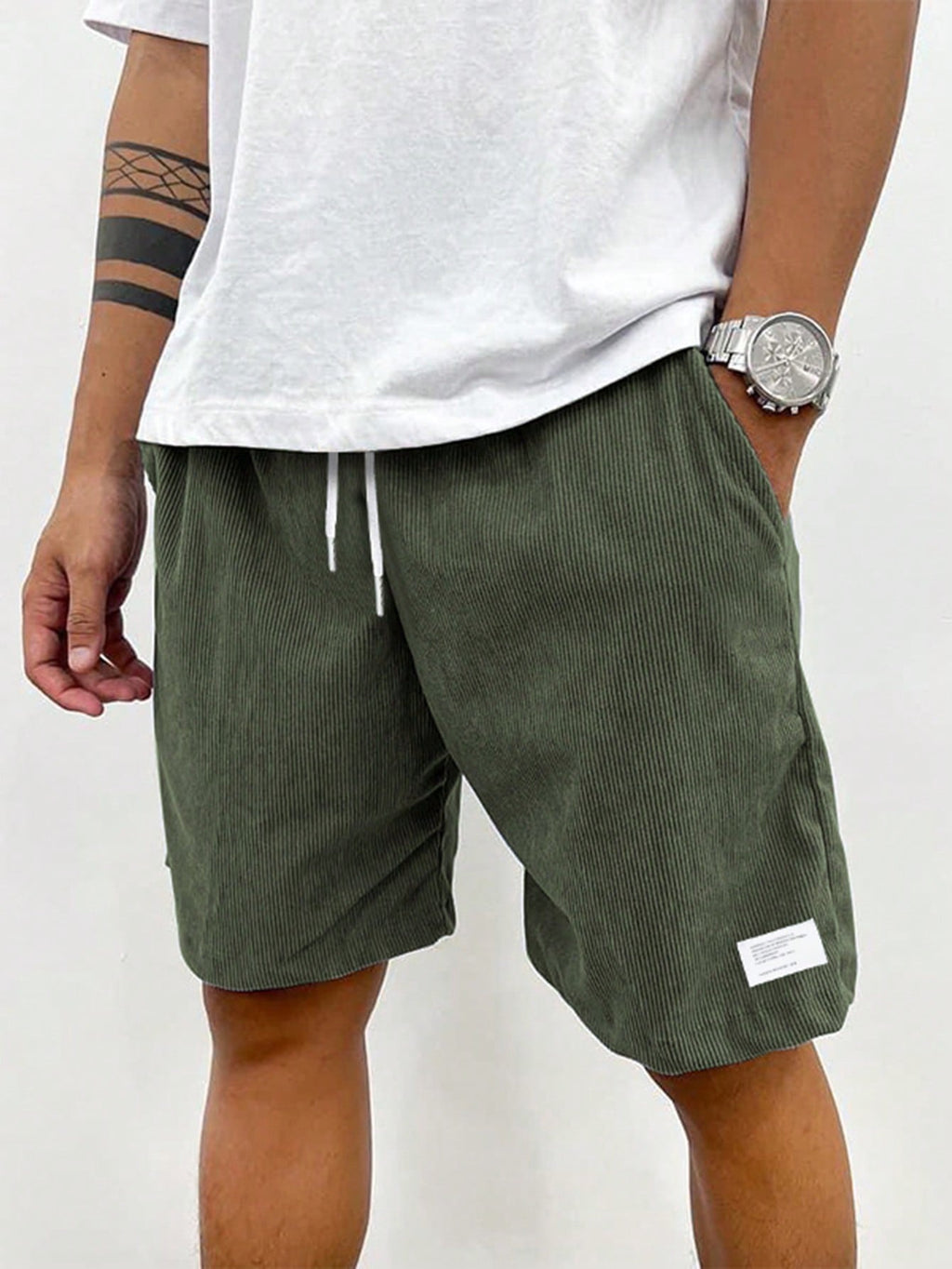 Hudson Short Homme en Velours Côtelé – Bermuda Décontracté avec Taille Élastique et Style Casual