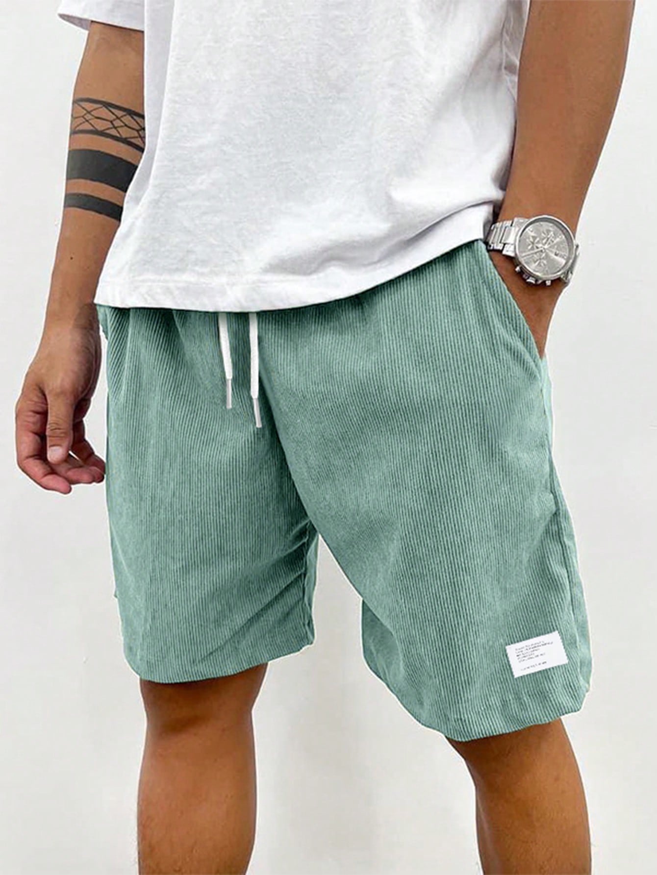 Hudson Short Homme en Velours Côtelé – Bermuda Décontracté avec Taille Élastique et Style Casual