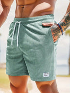 Hudson Short Homme en Velours Côtelé – Bermuda Décontracté avec Taille Élastique et Style Casual