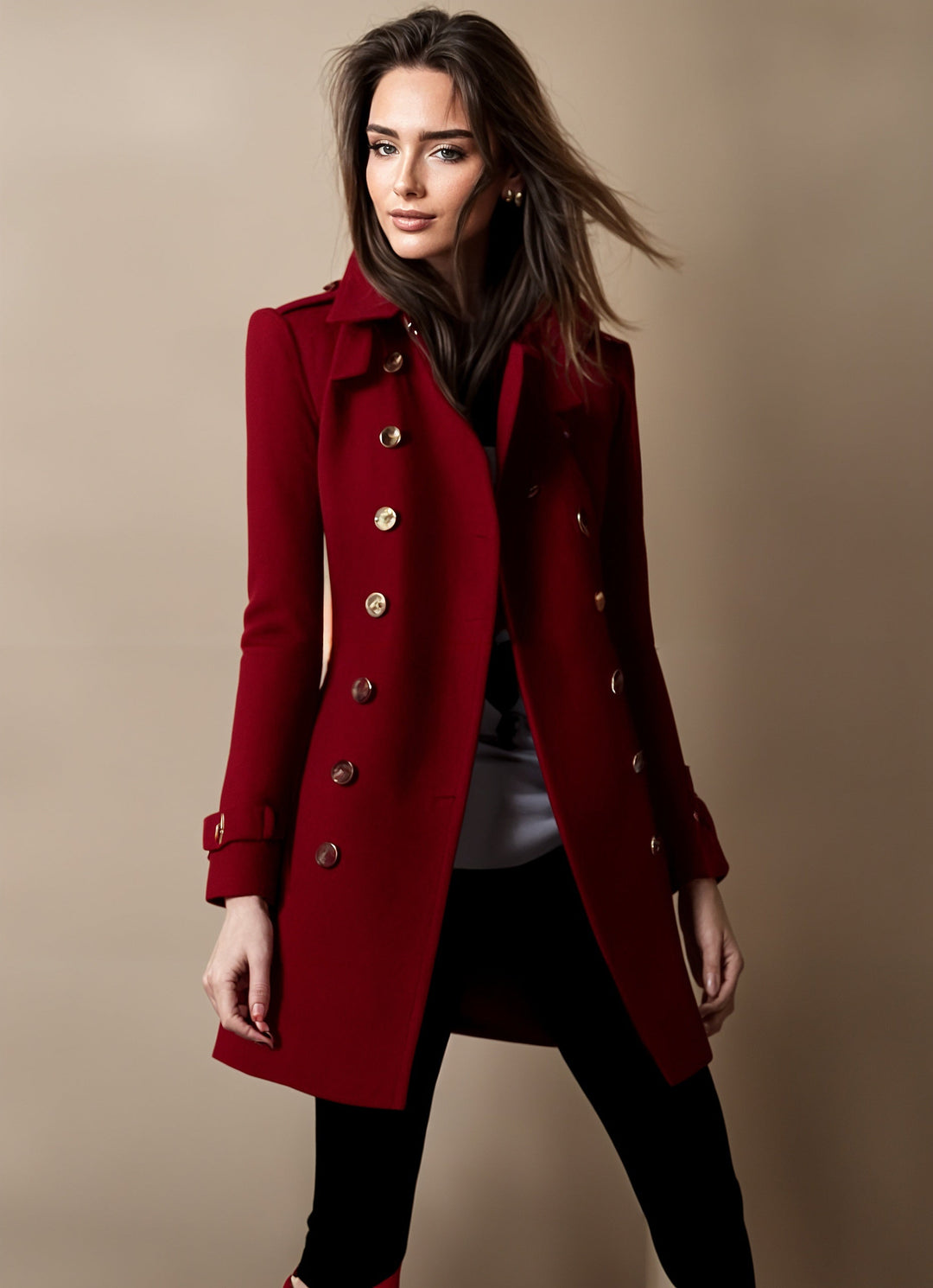 Adèle Manteau Femme – Coupe Élégante, Double Boutonnage & Style Chic