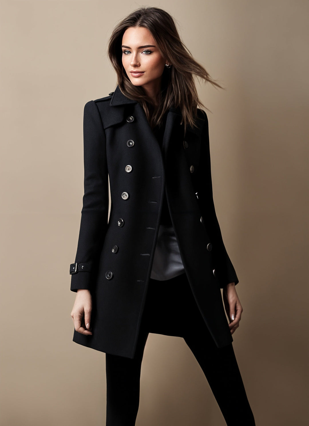 Adèle Manteau Femme – Coupe Élégante, Double Boutonnage & Style Chic