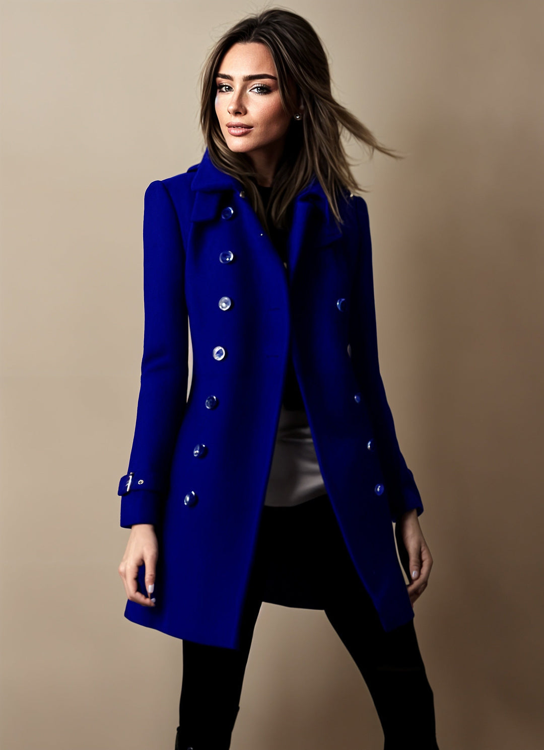 Adèle Manteau Femme – Coupe Élégante, Double Boutonnage & Style Chic