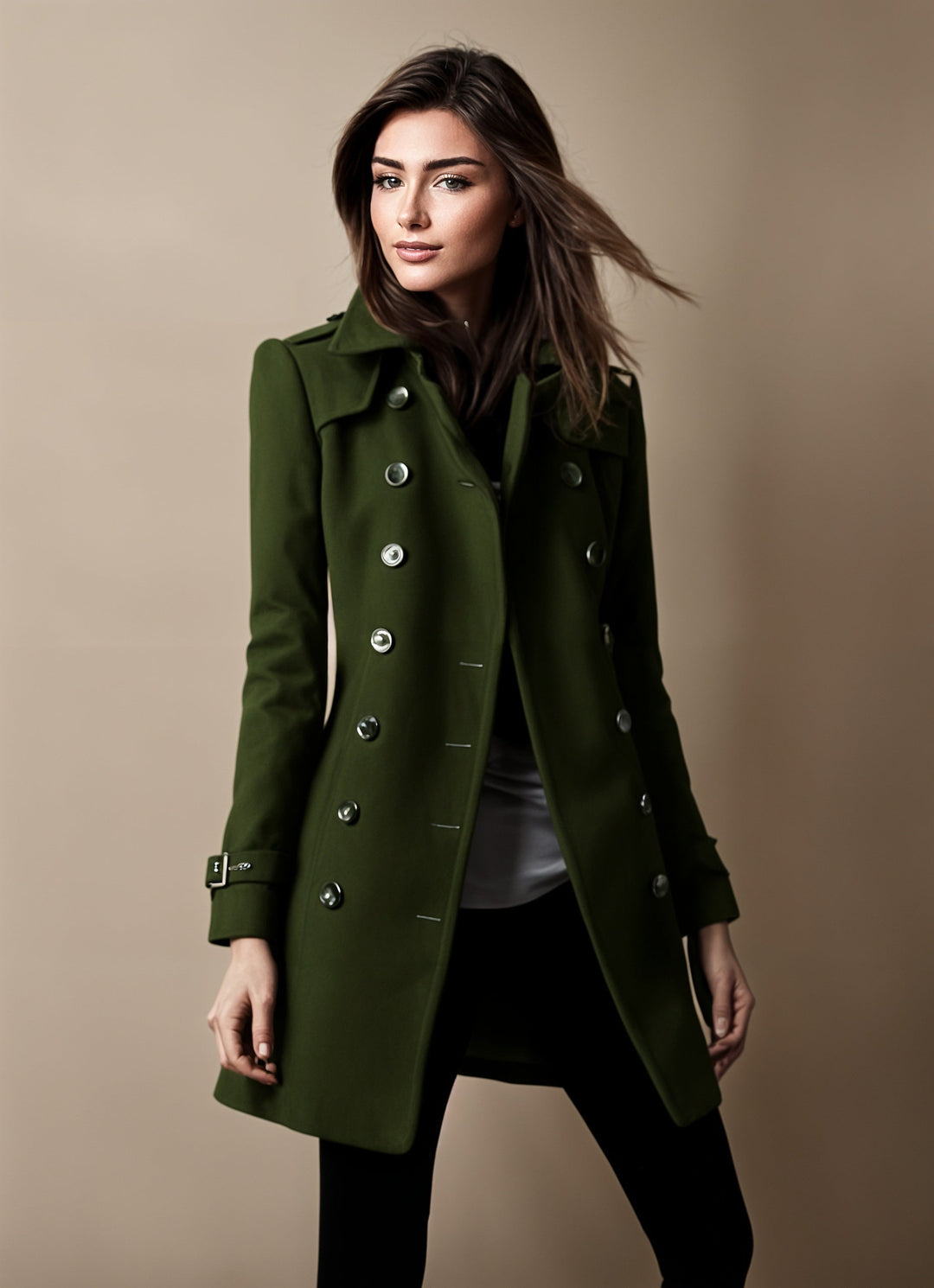 Adèle Manteau Femme – Coupe Élégante, Double Boutonnage & Style Chic