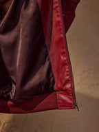 Brandon Men's Jacket – Red Faux Leather Zip-Up Jacket with Modern Urban Style