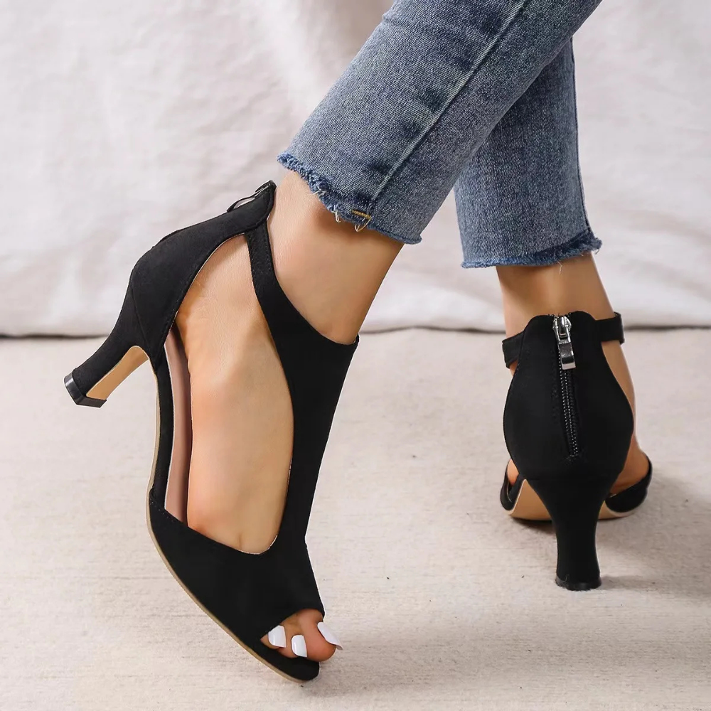 Noélie Escarpins Femme – Escarpins Cut-Out à Bout Ouvert et Talon Élancé