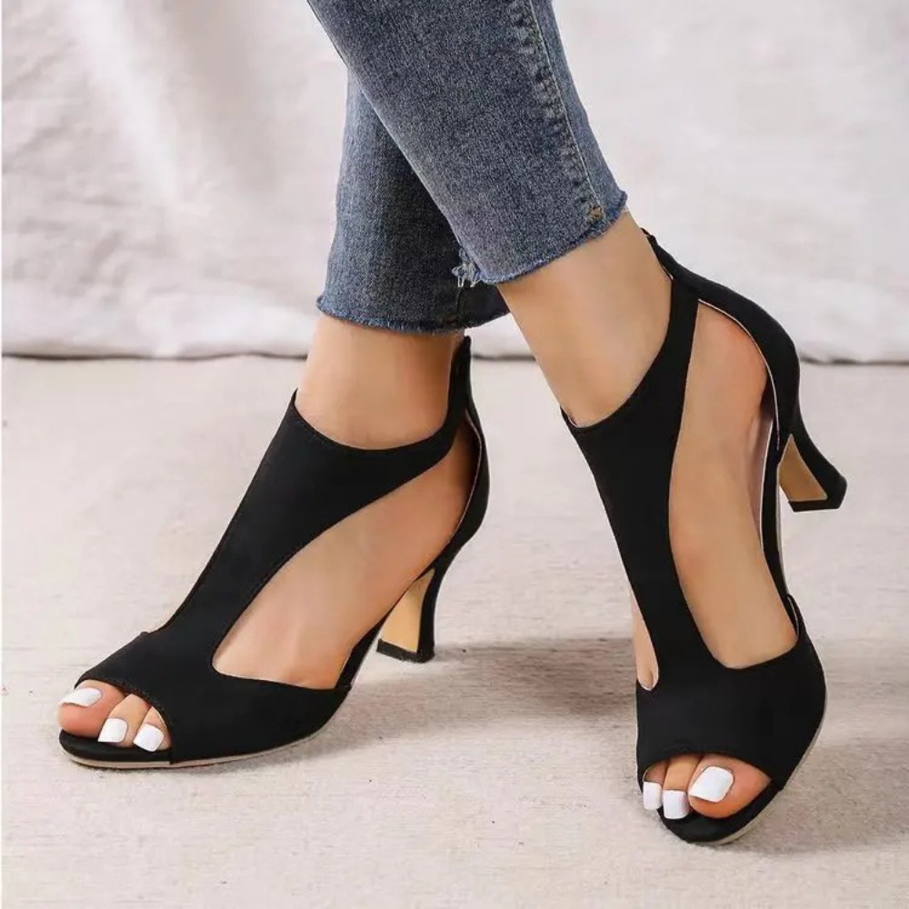 Noélie Escarpins Femme – Escarpins Cut-Out à Bout Ouvert et Talon Élancé