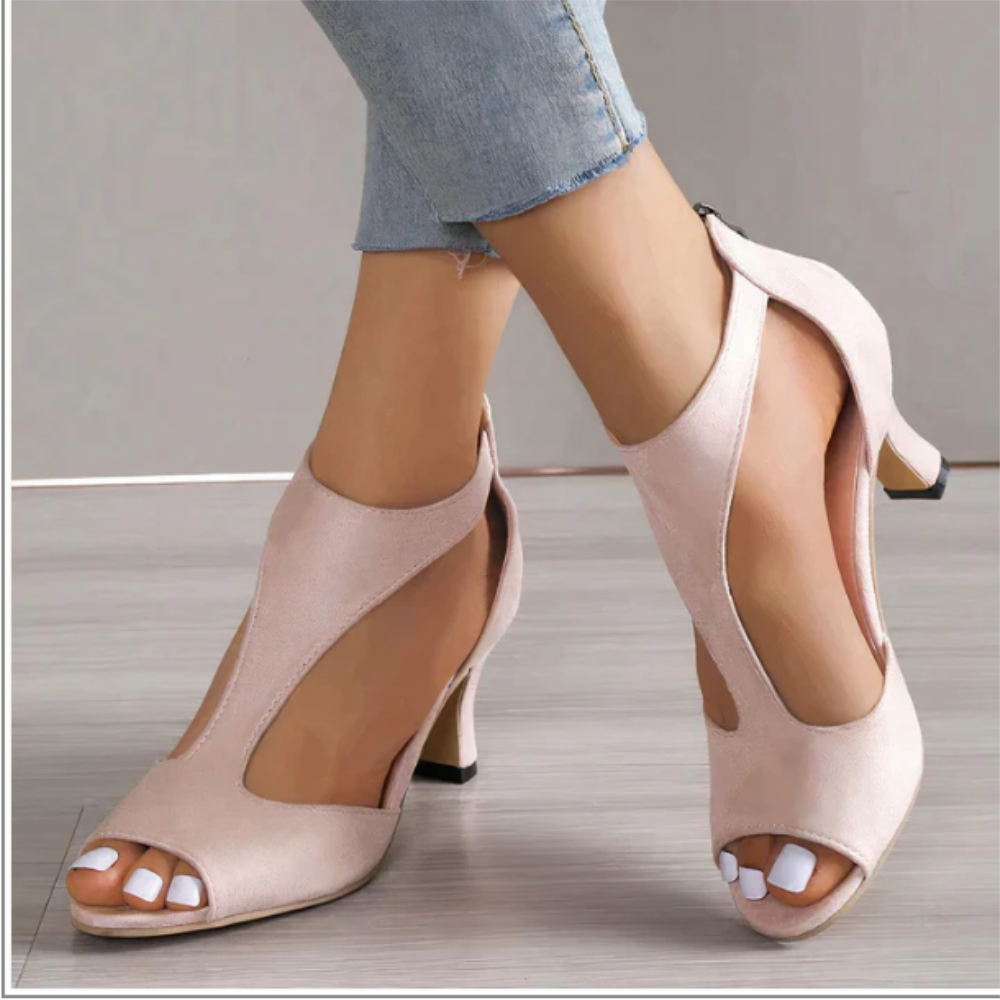 Noélie Escarpins Femme – Escarpins Cut-Out à Bout Ouvert et Talon Élancé