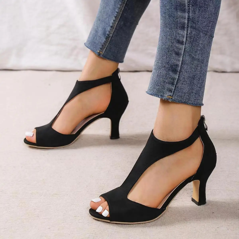 Noélie Escarpins Femme – Escarpins Cut-Out à Bout Ouvert et Talon Élancé