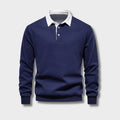 Maverick Men's Polo Sweater – Polo Collar Sweatshirt with Long Sleeves and Classic Style  