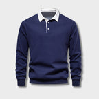 Maverick Men's Polo Sweater – Polo Collar Sweatshirt with Long Sleeves and Classic Style  
