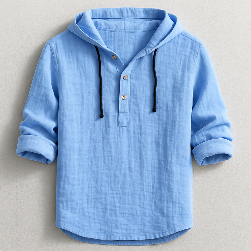 Ryan Chemise Homme – Chemise à Capuche en Coton Léger avec Boutons