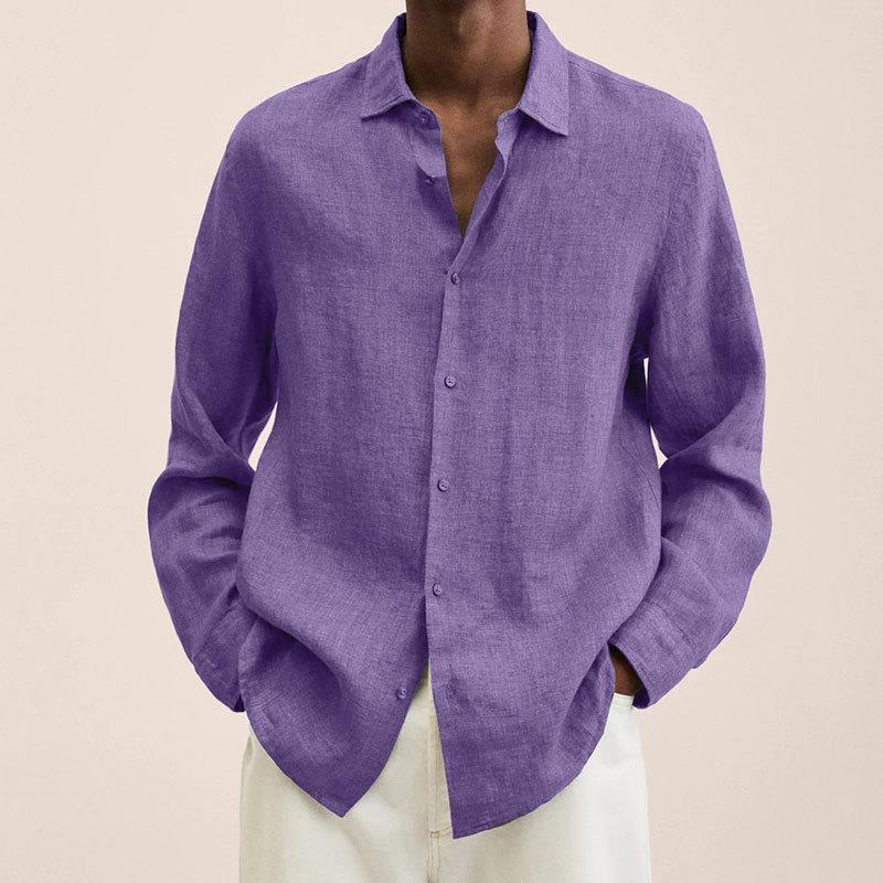 Grayson Chemise Homme – Chemise en Lin Respirant à Manches Longues au Style Intemporel