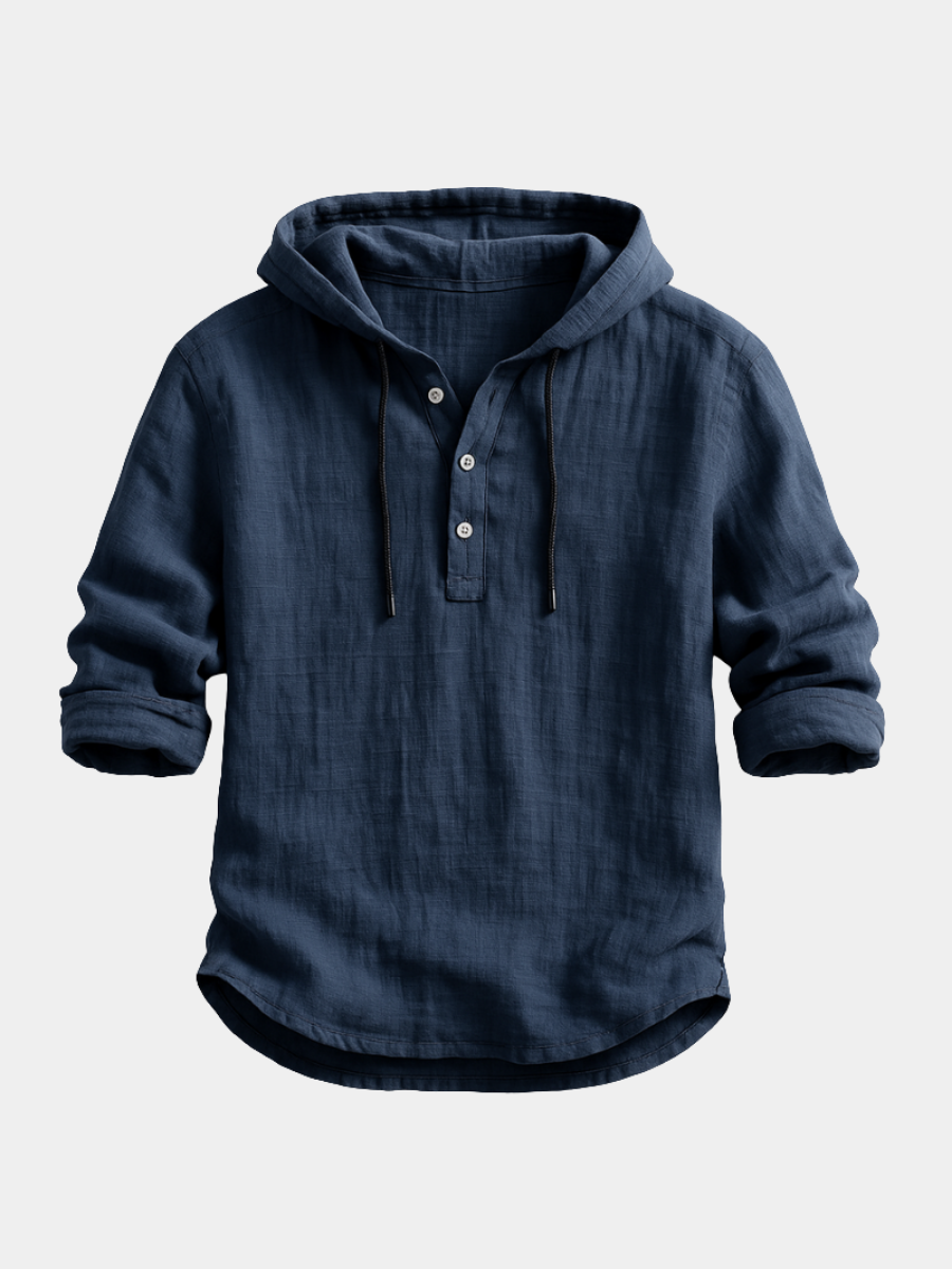 Ryan Chemise Homme – Chemise à Capuche en Coton Léger avec Boutons