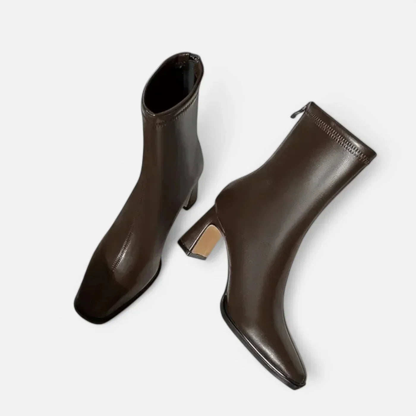 Olivia Bottines Femme – Bottines à Bout Carré avec Talon Bloc Élégant et Style Minimaliste
