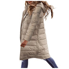 Elise Doudoune Longue Femme – Manteau Hiver Chaud à Capuche & Poches