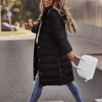 Elise Doudoune Longue Femme – Manteau Hiver Chaud à Capuche & Poches
