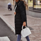 Elise Doudoune Longue Femme – Manteau Hiver Chaud à Capuche & Poches