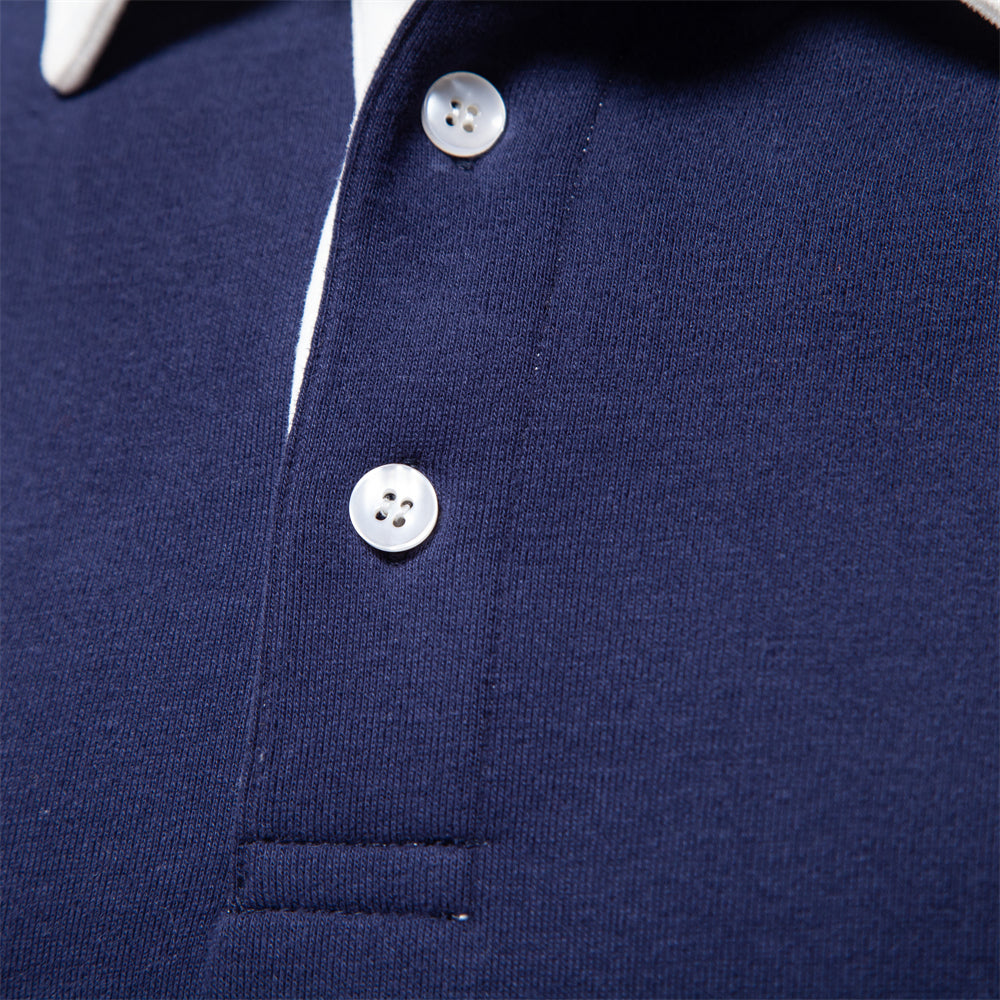 Maverick Men's Polo Sweater – Polo Collar Sweatshirt with Long Sleeves and Classic Style  
