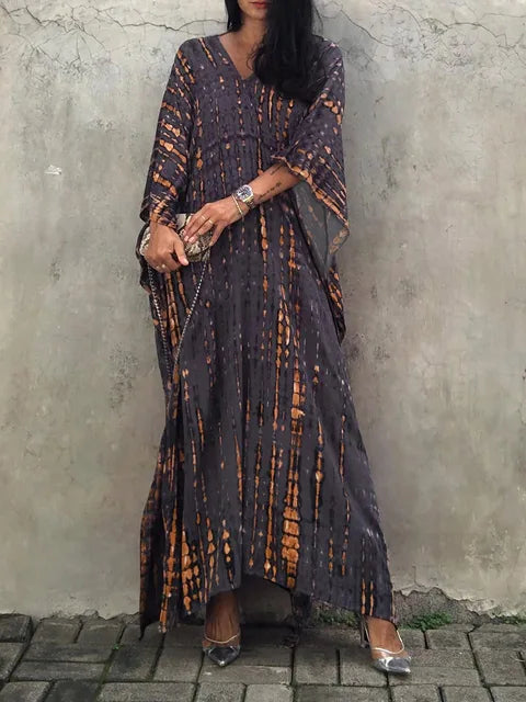 Sloane Robe Caftan Longue Femme – Robe Maxi Fluide au Style Bohème pour l’Été