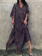 Sloane Robe Caftan Longue Femme – Robe Maxi Fluide au Style Bohème pour l’Été