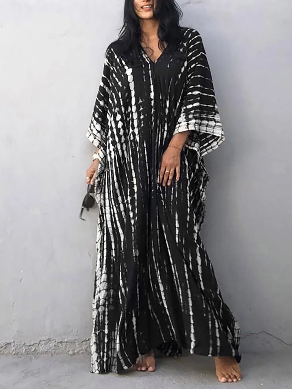 Sloane Robe Caftan Longue Femme – Robe Maxi Fluide au Style Bohème pour l’Été